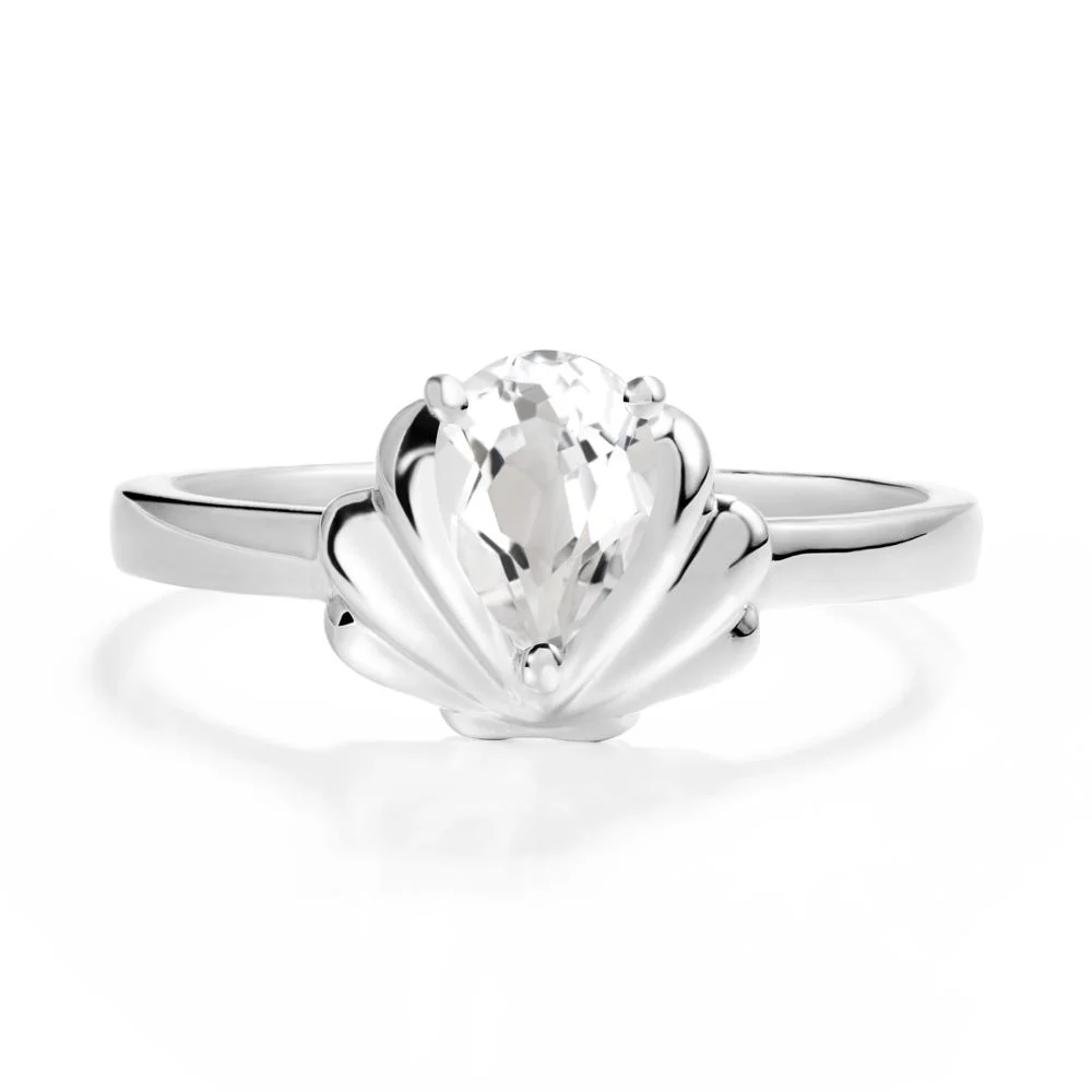 Shell White Topaz Promise Ring - Image 6