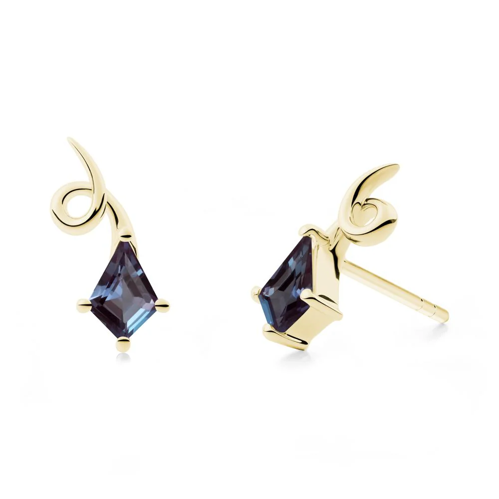 Shooting Star Inspired Alexandrite Stud Earrings - Image 4