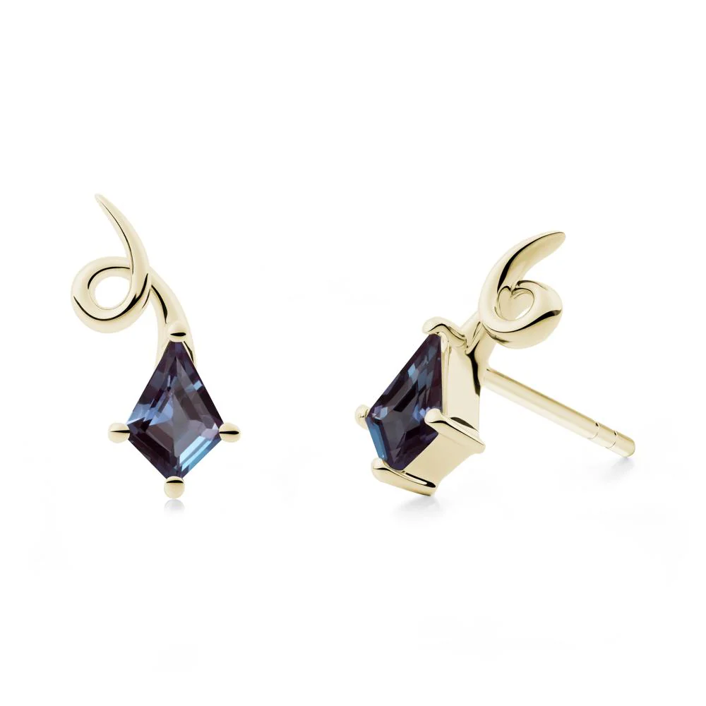 Shooting Star Inspired Alexandrite Stud Earrings - Image 8