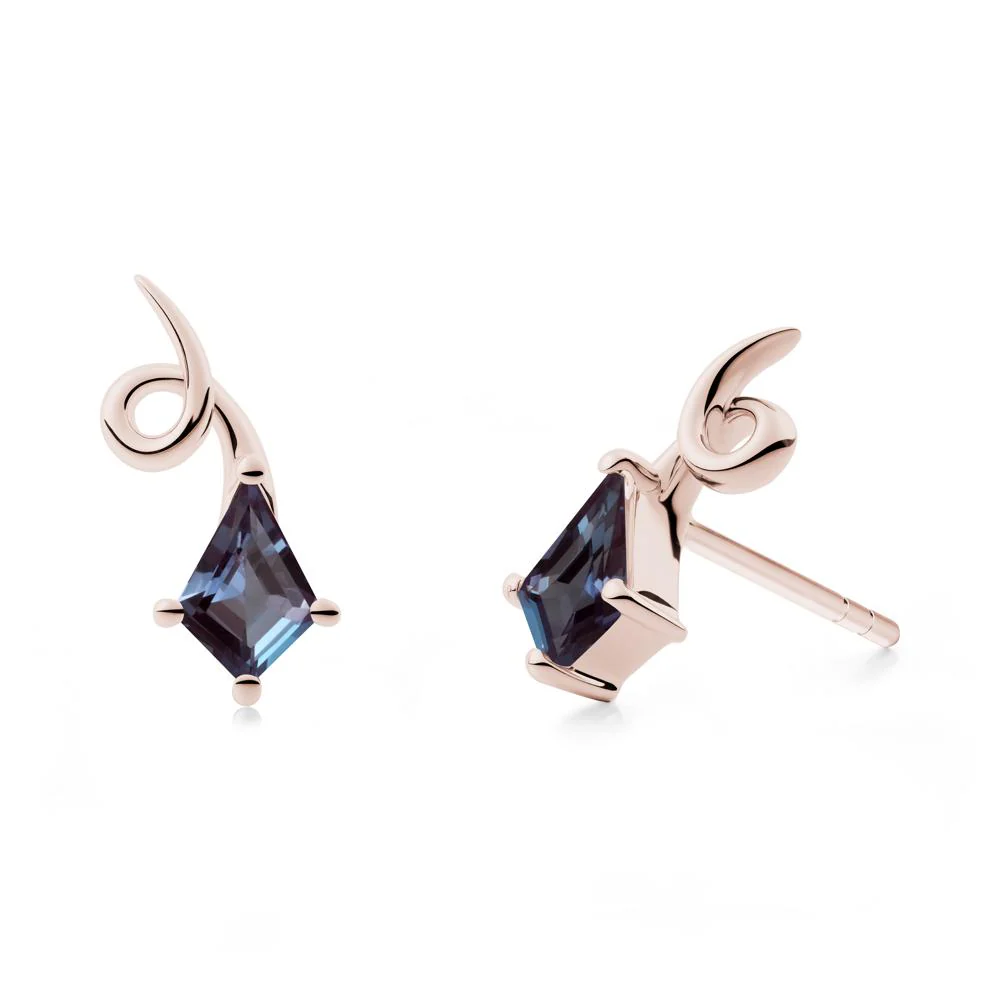 Shooting Star Inspired Alexandrite Stud Earrings - Image 9