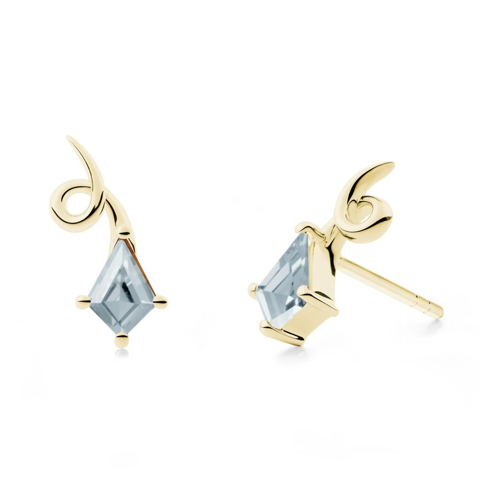 Shooting Star Inspired Aquamarine Stud Earrings - Image 2