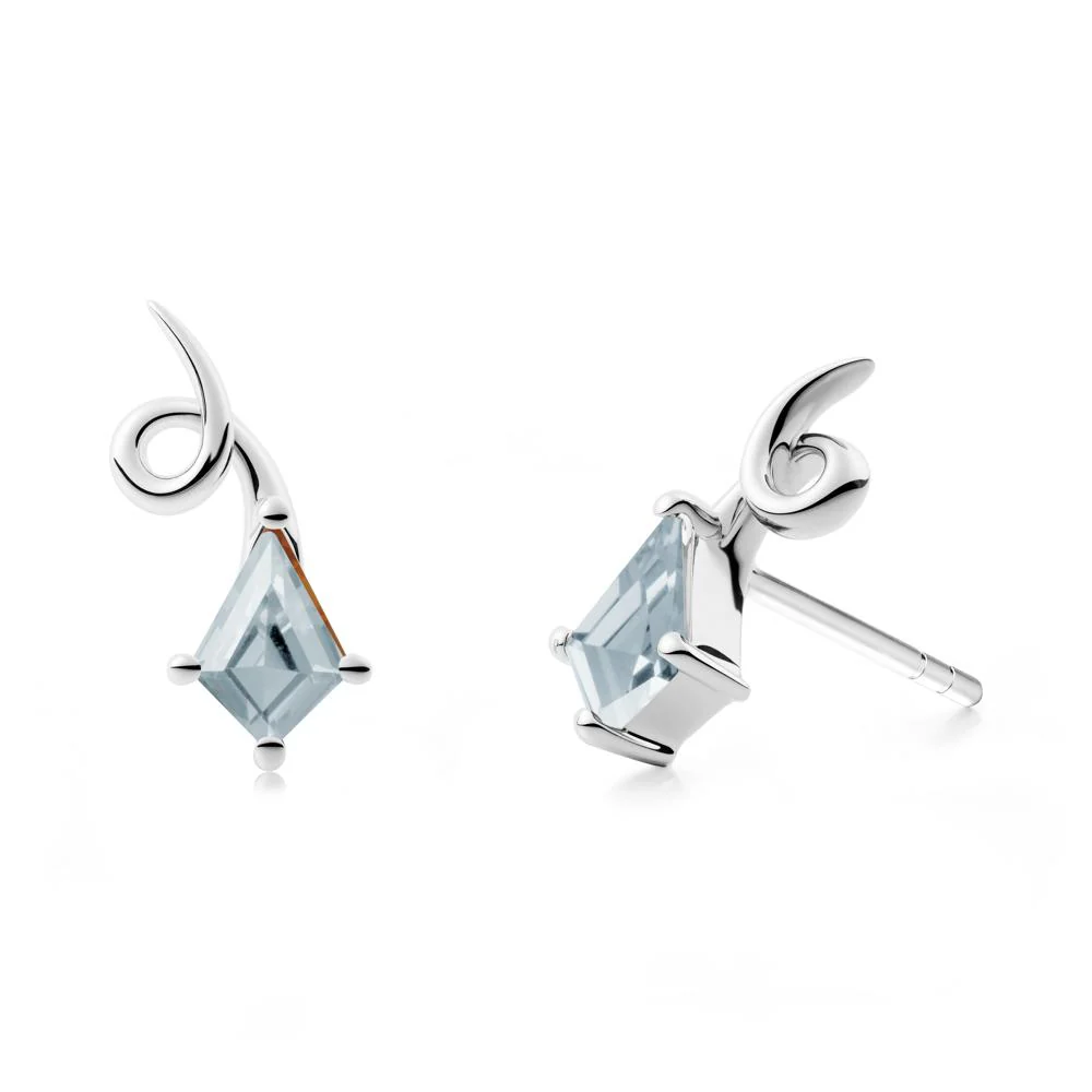 Shooting Star Inspired Aquamarine Stud Earrings - Image 5