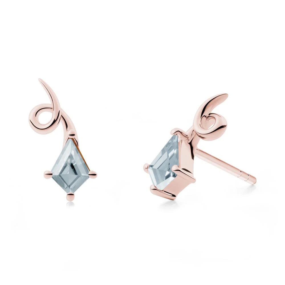 Shooting Star Inspired Aquamarine Stud Earrings - Image 6