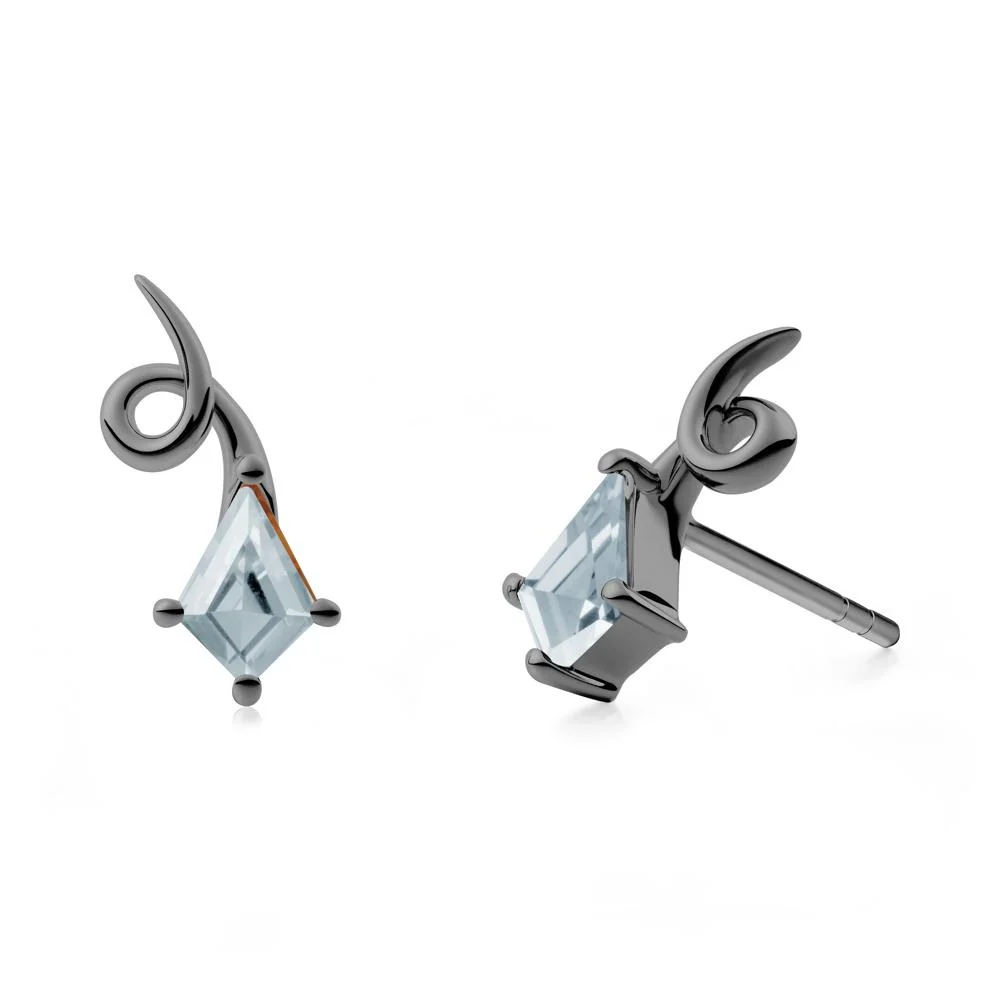 Shooting Star Inspired Aquamarine Stud Earrings - Image 7