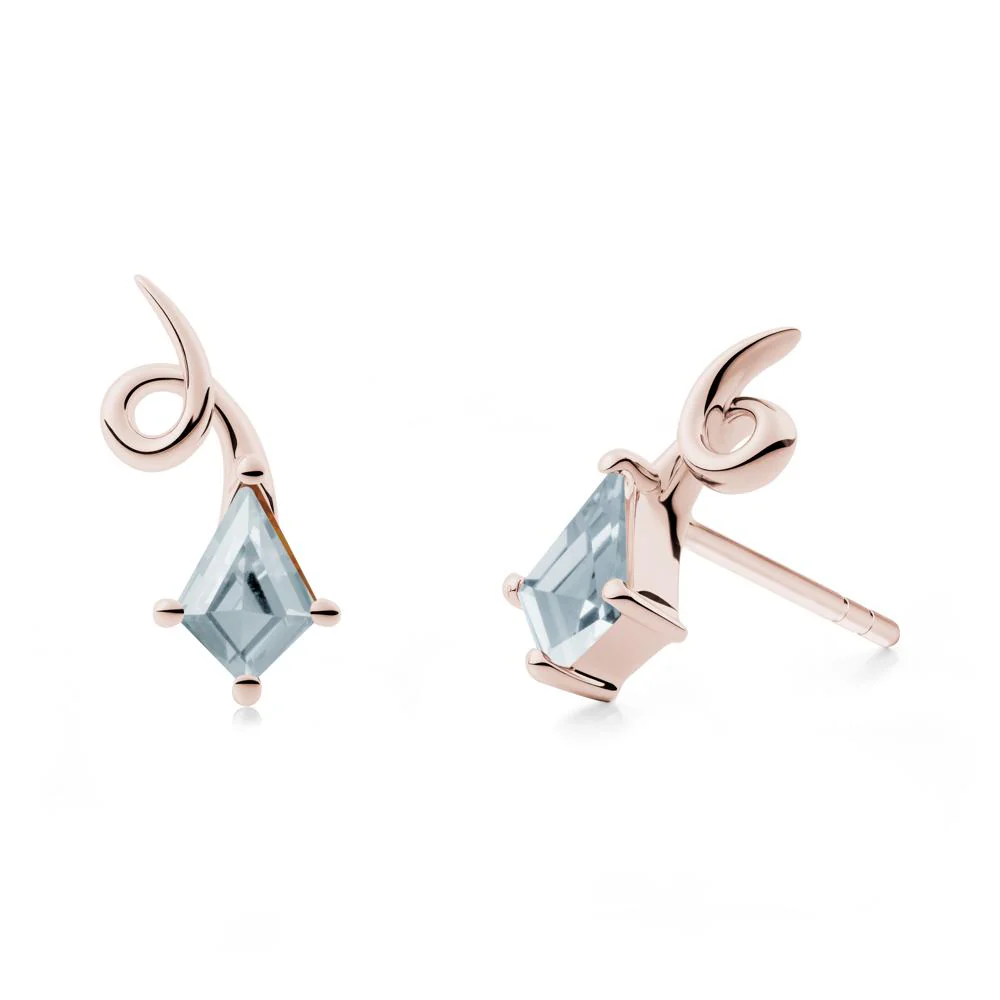 Shooting Star Inspired Aquamarine Stud Earrings - Image 9