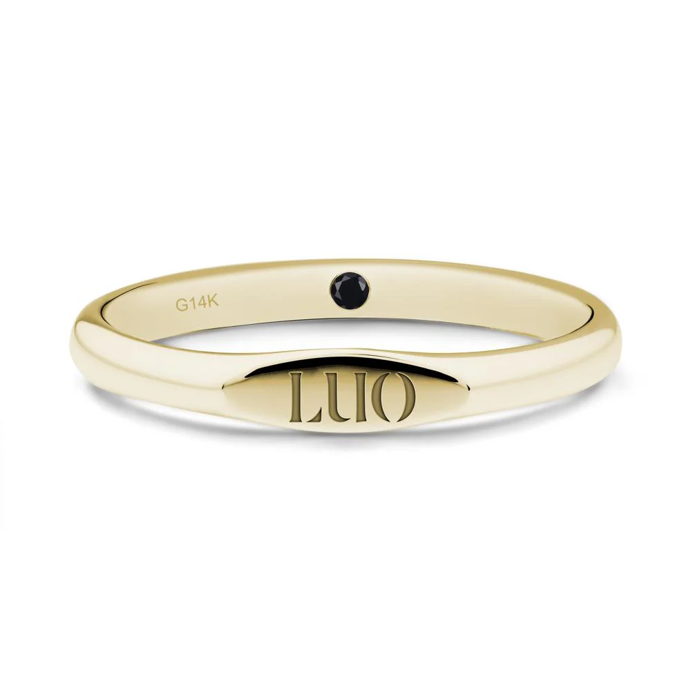 Signet Ring with Hidden Black Spinel