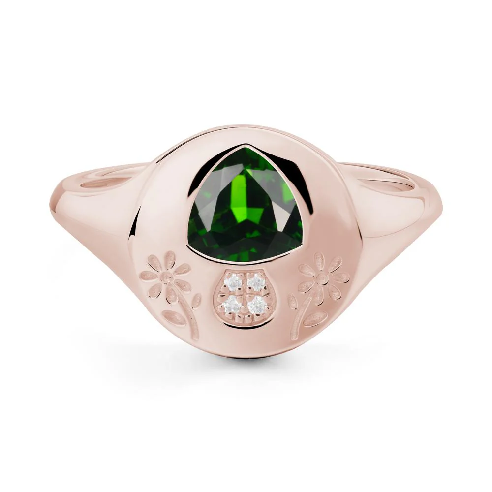 Signet Trillion Cut Diopside Ring - Image 2