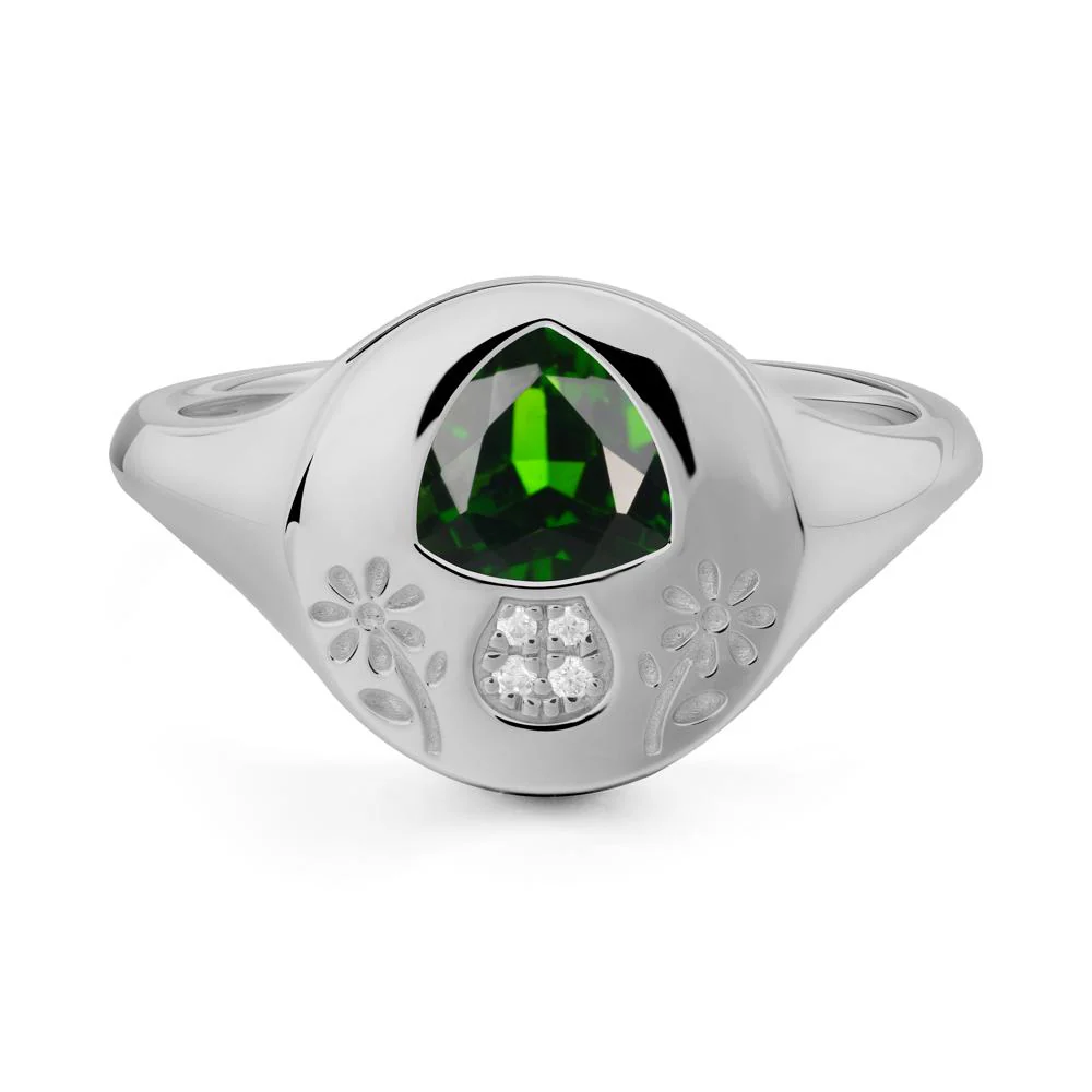 Signet Trillion Cut Diopside Ring - Image 3