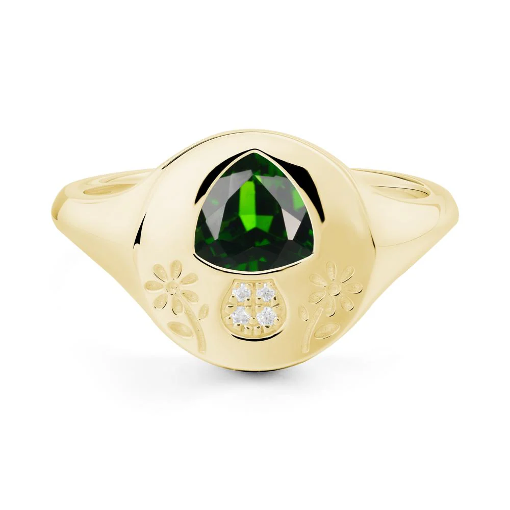 Signet Trillion Cut Diopside Ring - Image 4