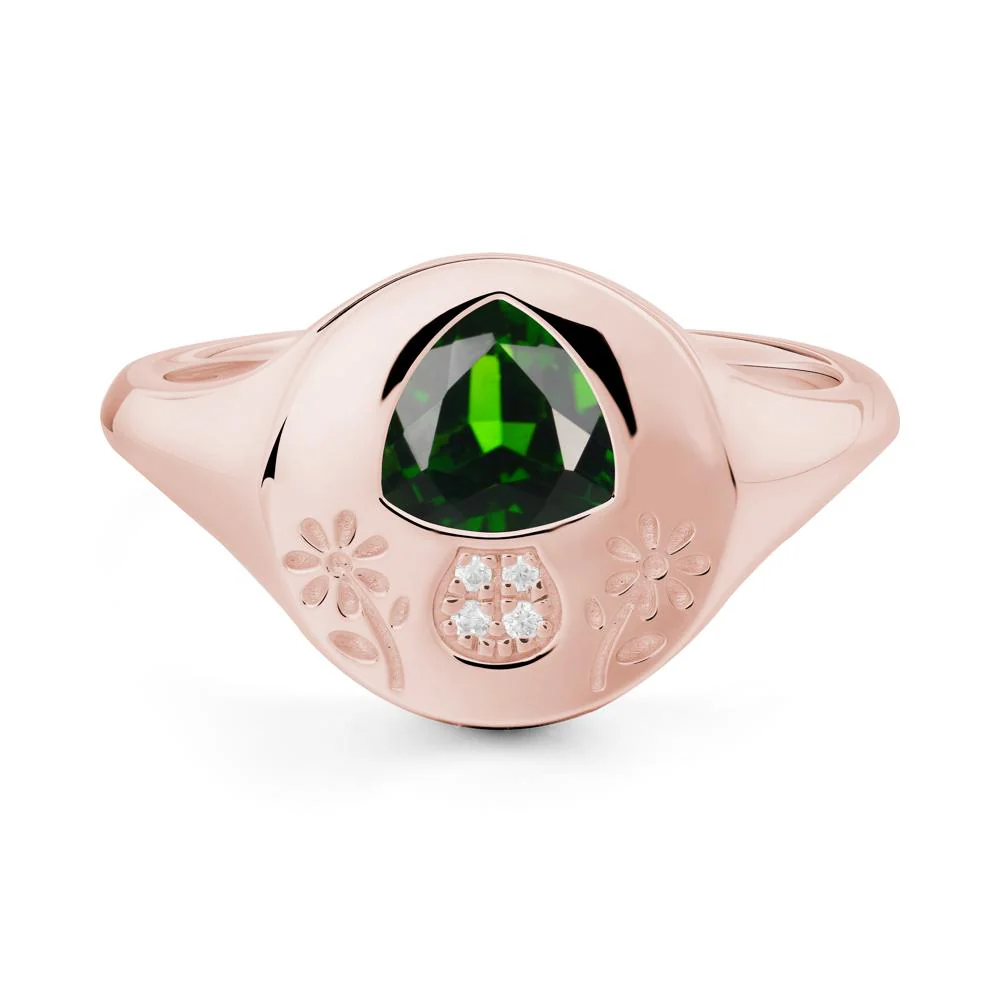 Signet Trillion Cut Diopside Ring - Image 7