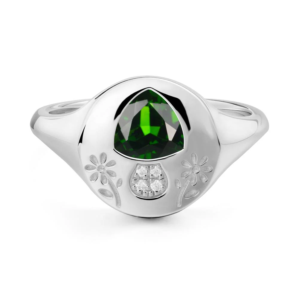 Signet Trillion Cut Diopside Ring - Image 9
