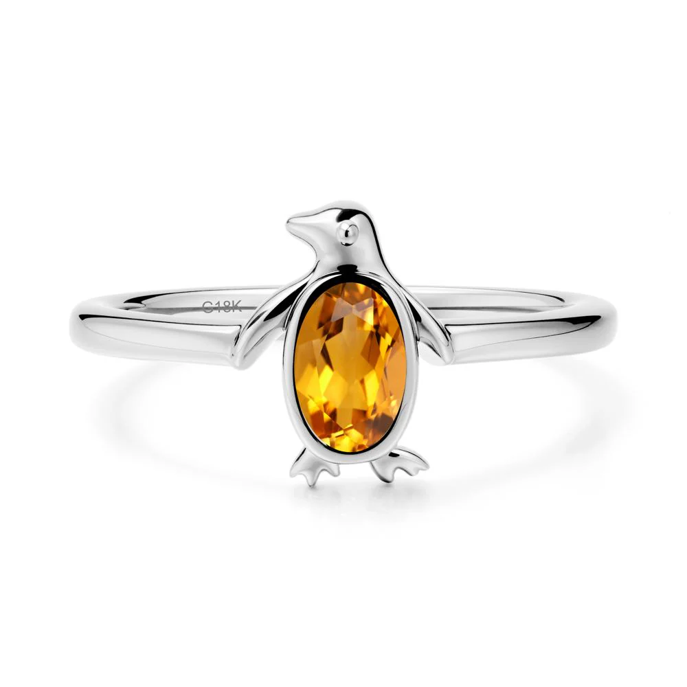 Simple Bezel Setting Oval Citrine Ring - Image 5