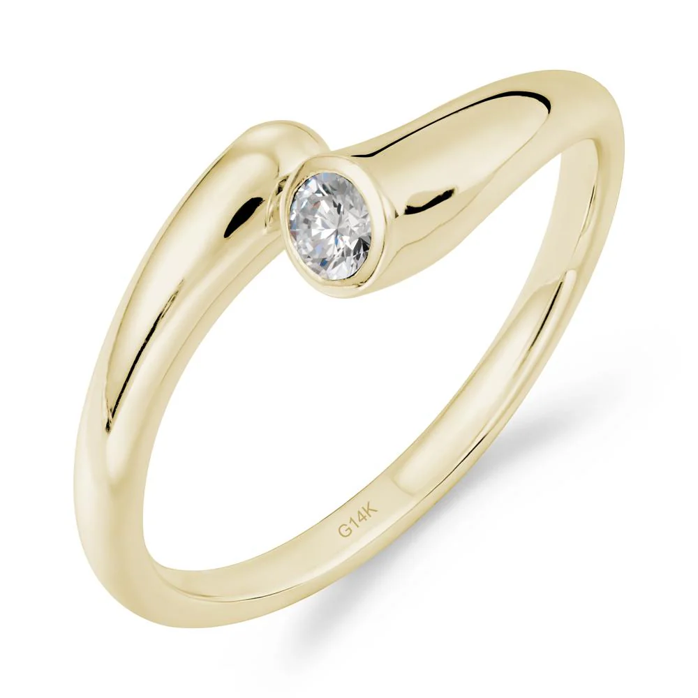 Simple Bypass Cubic Zirconia Ring