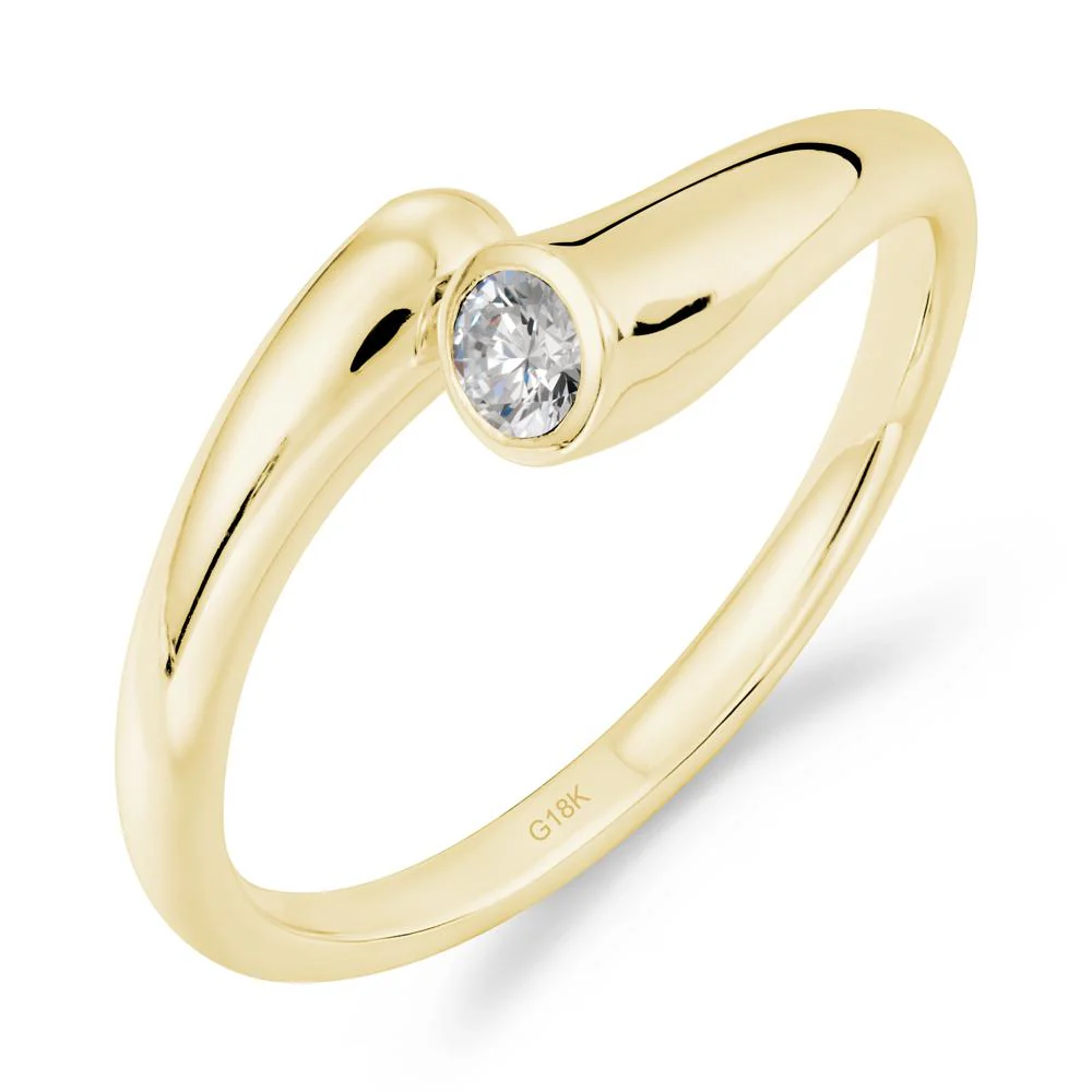 Simple Bypass Cubic Zirconia Ring - Image 6