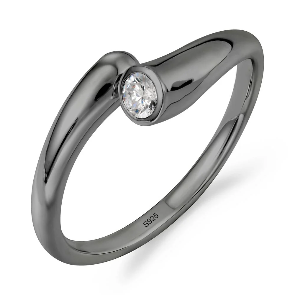 Simple Bypass Cubic Zirconia Ring - Image 7
