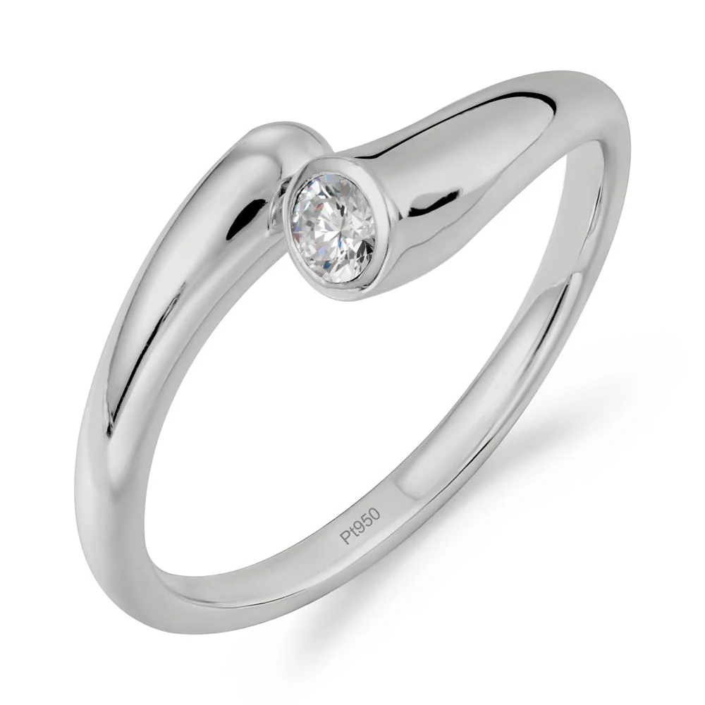 Simple Bypass Cubic Zirconia Ring - Image 8