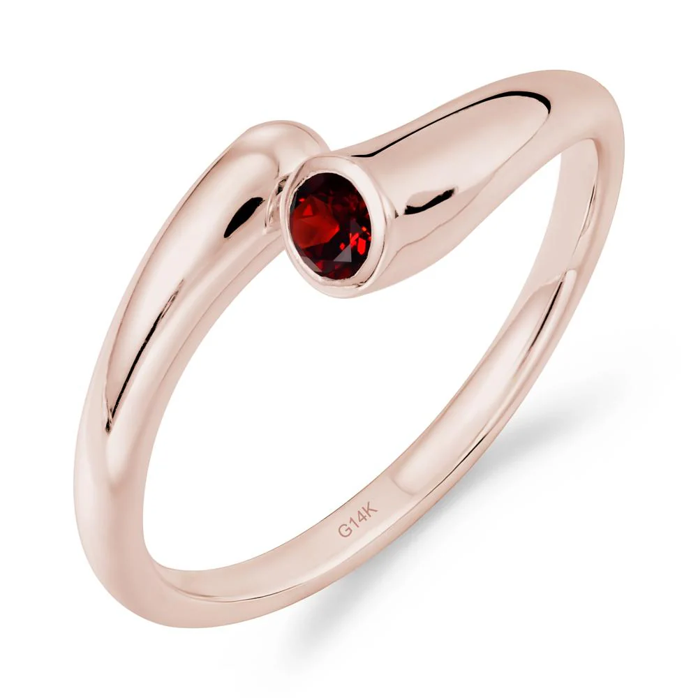 Simple Bypass Garnet Ring