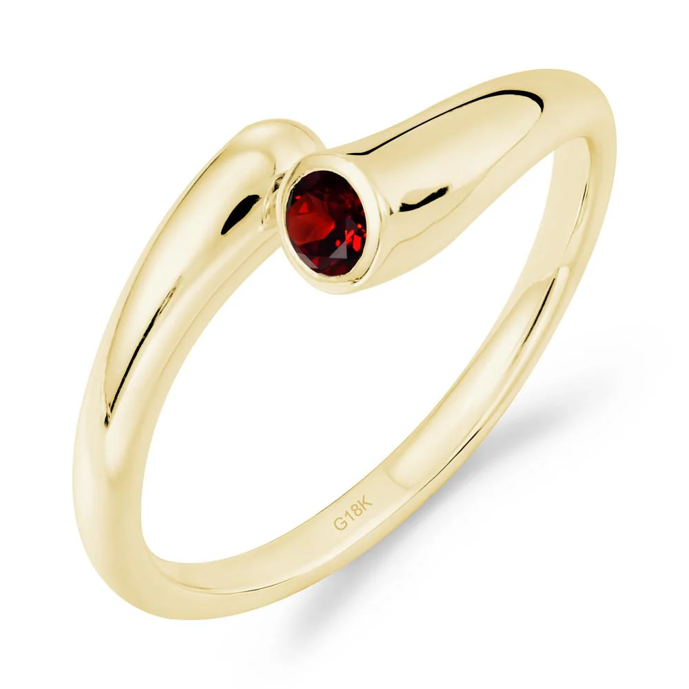 Simple Bypass Garnet Ring - Image 6