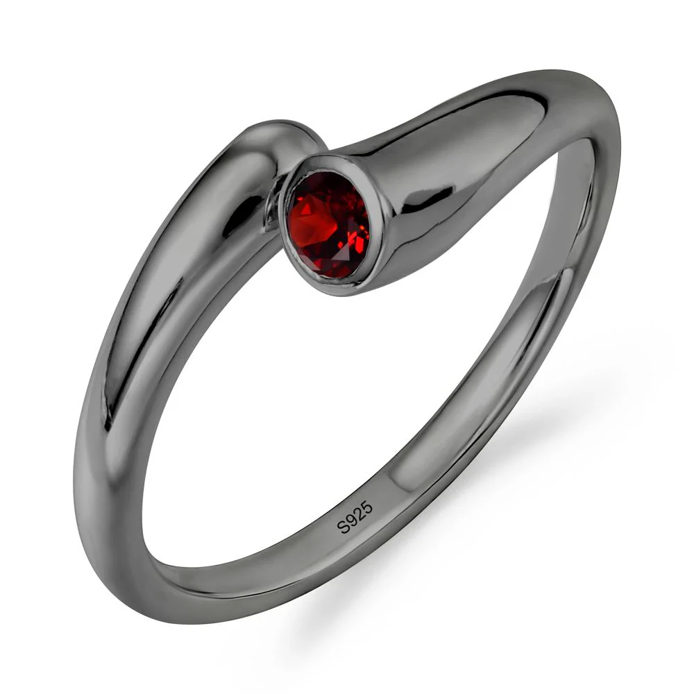 Simple Bypass Garnet Ring - Image 7