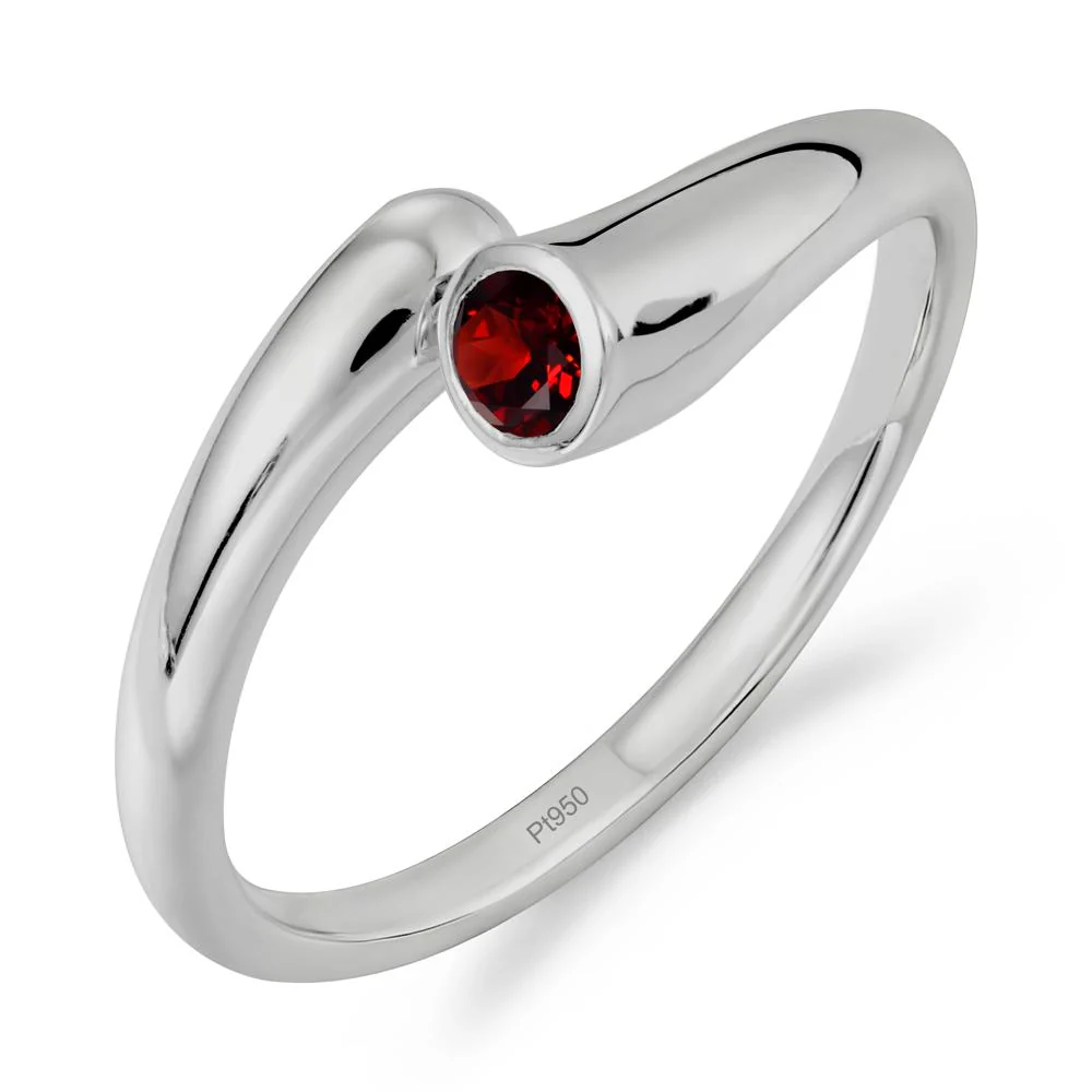 Simple Bypass Garnet Ring - Image 8