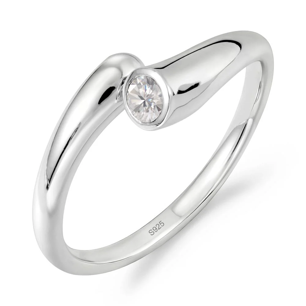 Simple Bypass Moissanite Ring