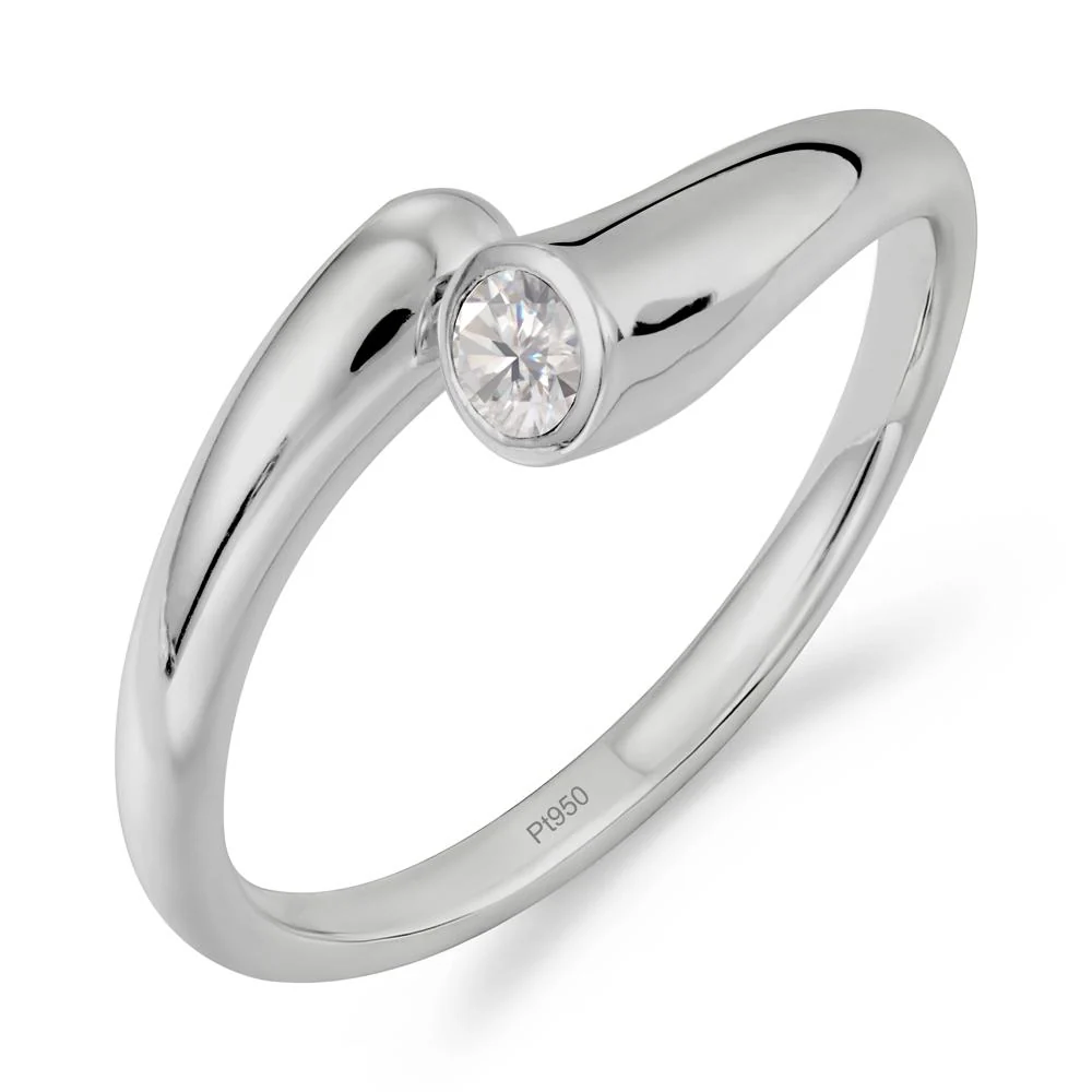 Simple Bypass Moissanite Ring - Image 9