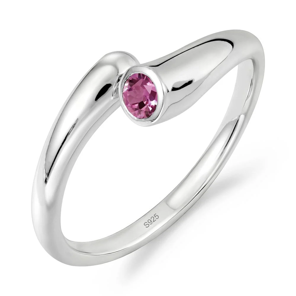 Simple Bypass Pink Sapphire Ring - Image 9