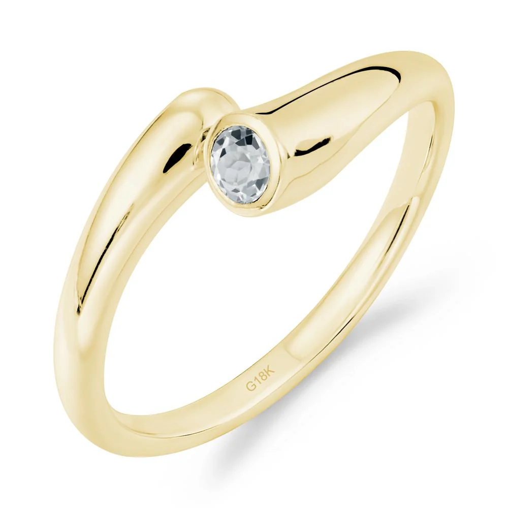 Simple Bypass White Topaz Ring - Image 7