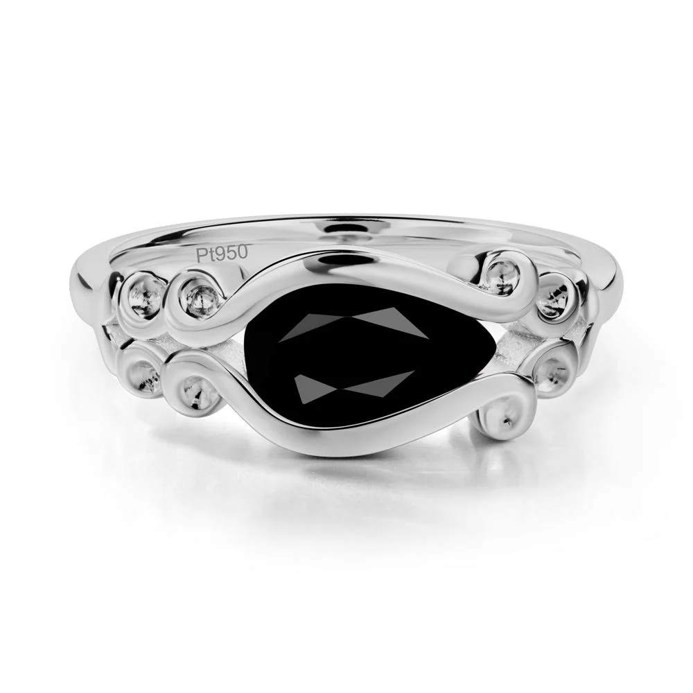 Black Spinel Scrollwork Ring - Image 3