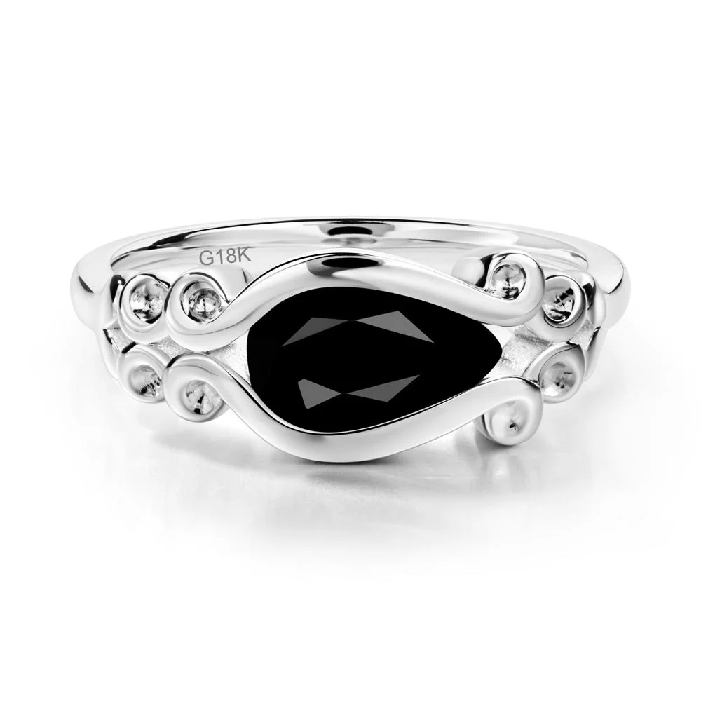 Black Spinel Scrollwork Ring - Image 4