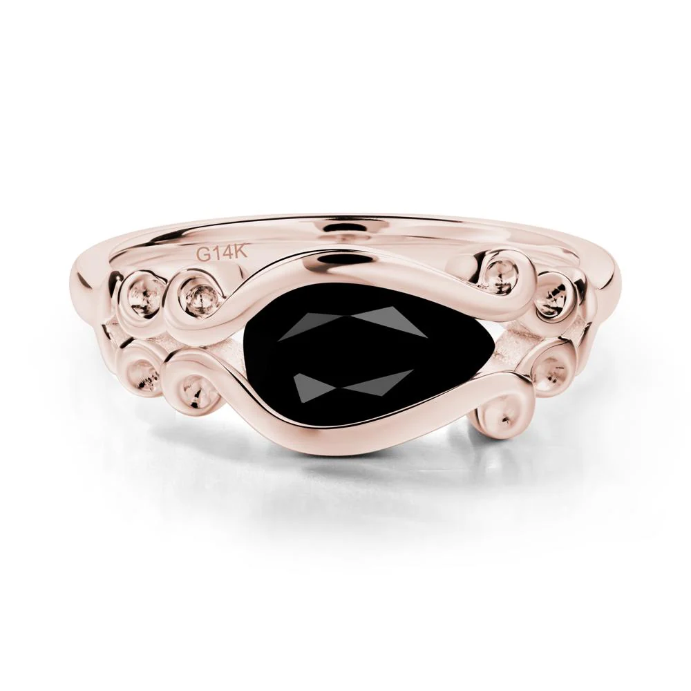 Black Spinel Scrollwork Ring - Image 5