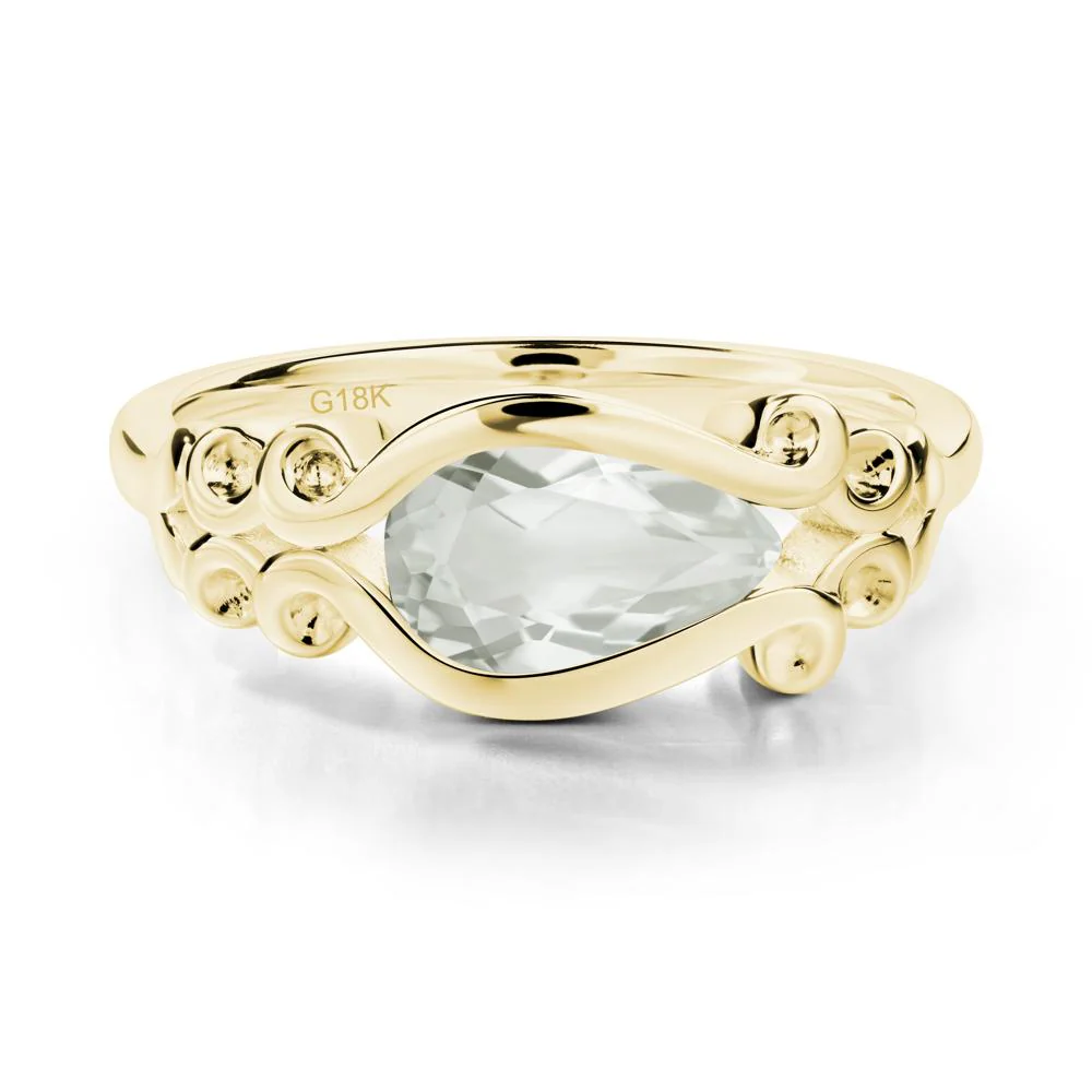 Green Amethyst Scrollwork Ring - Image 6