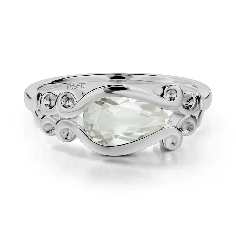 Green Amethyst Scrollwork Ring - Image 8