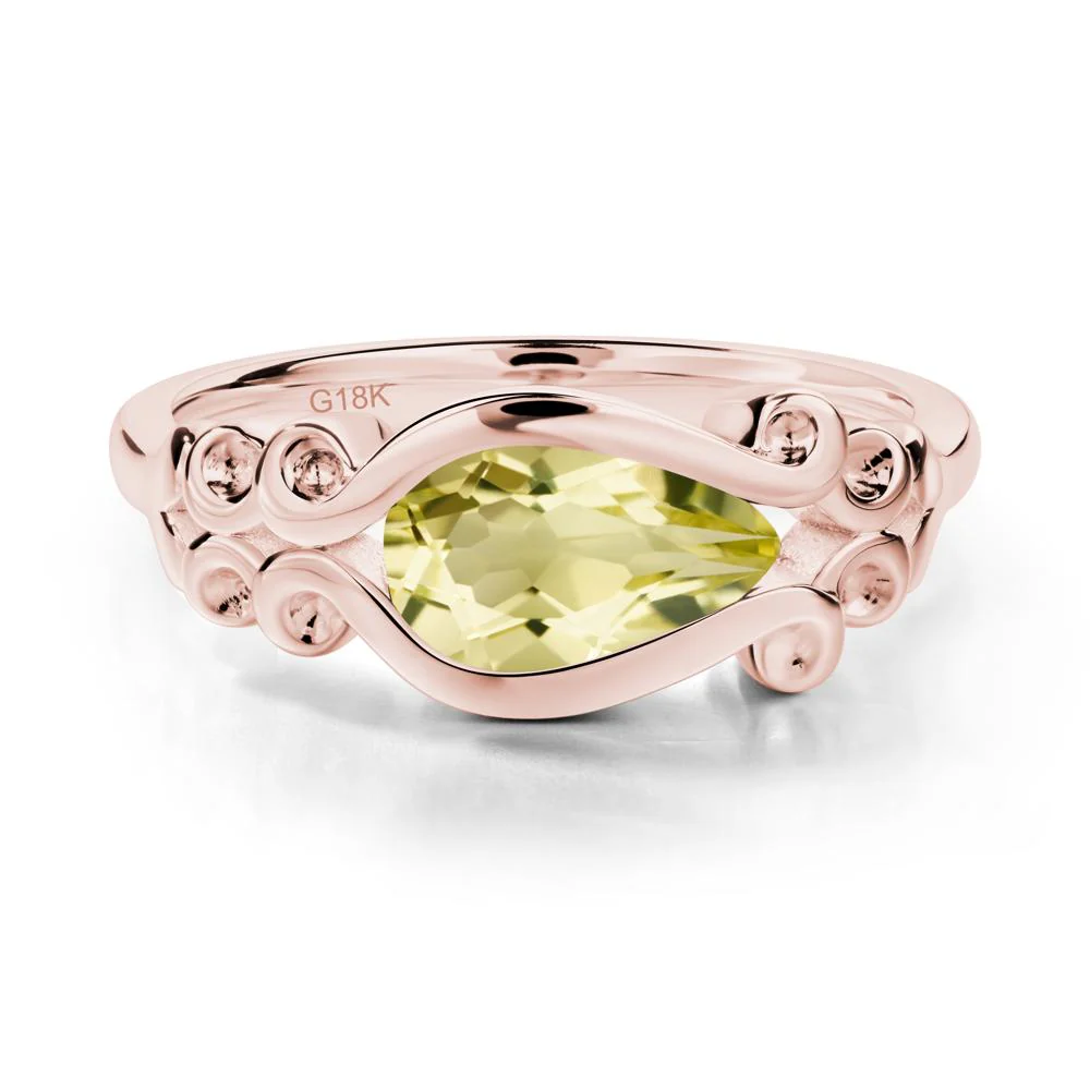 Lemon Quartz Scrollwork Ring - Image 6