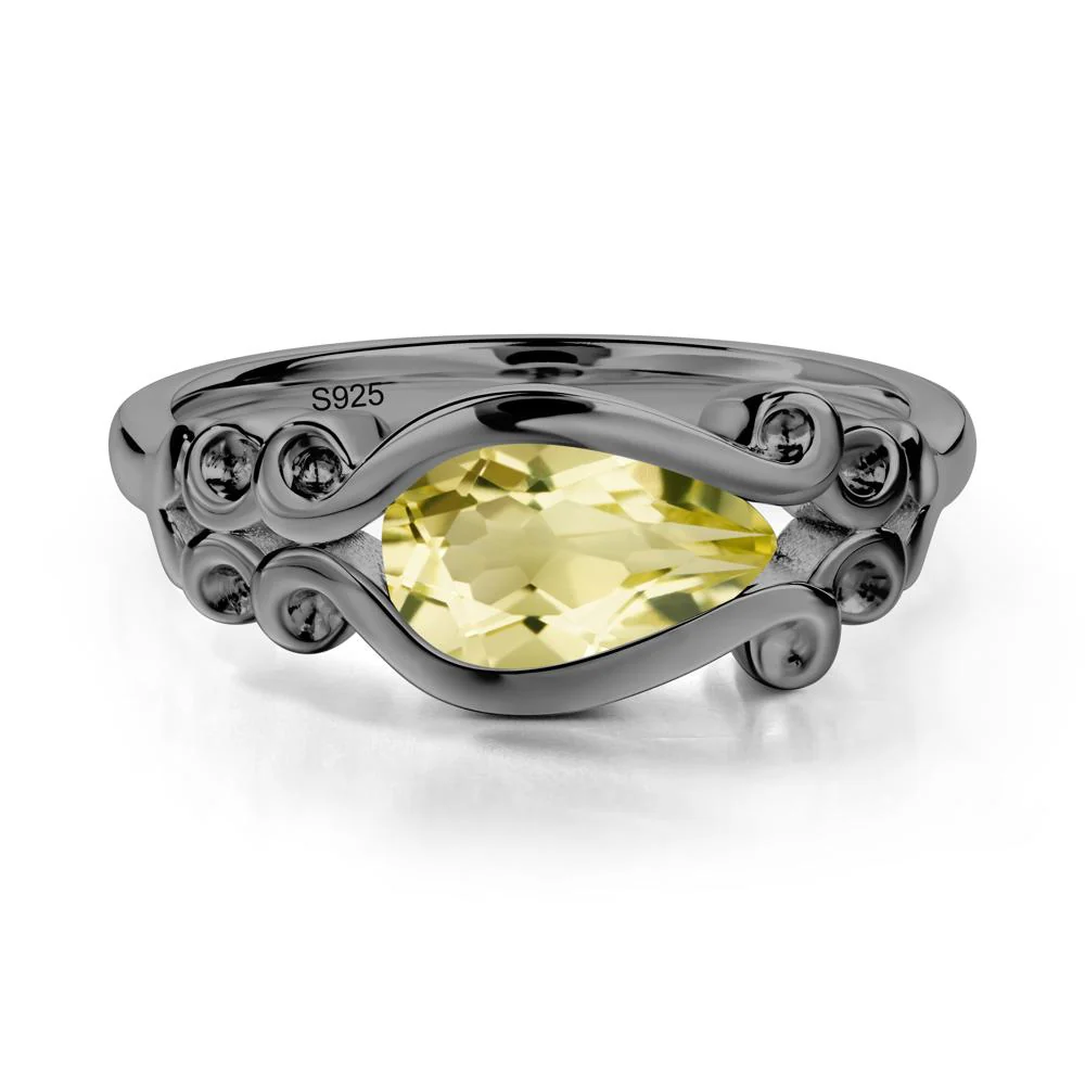 Lemon Quartz Scrollwork Ring - Image 8