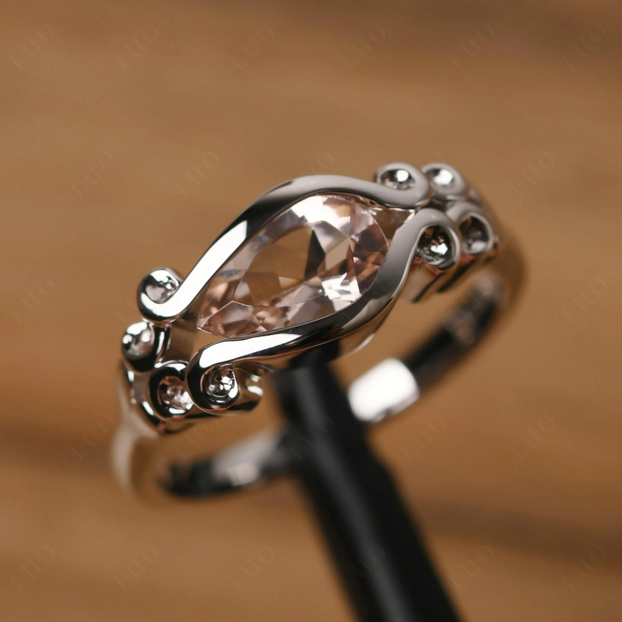 Morganite Scrollwork Ring - Image 10