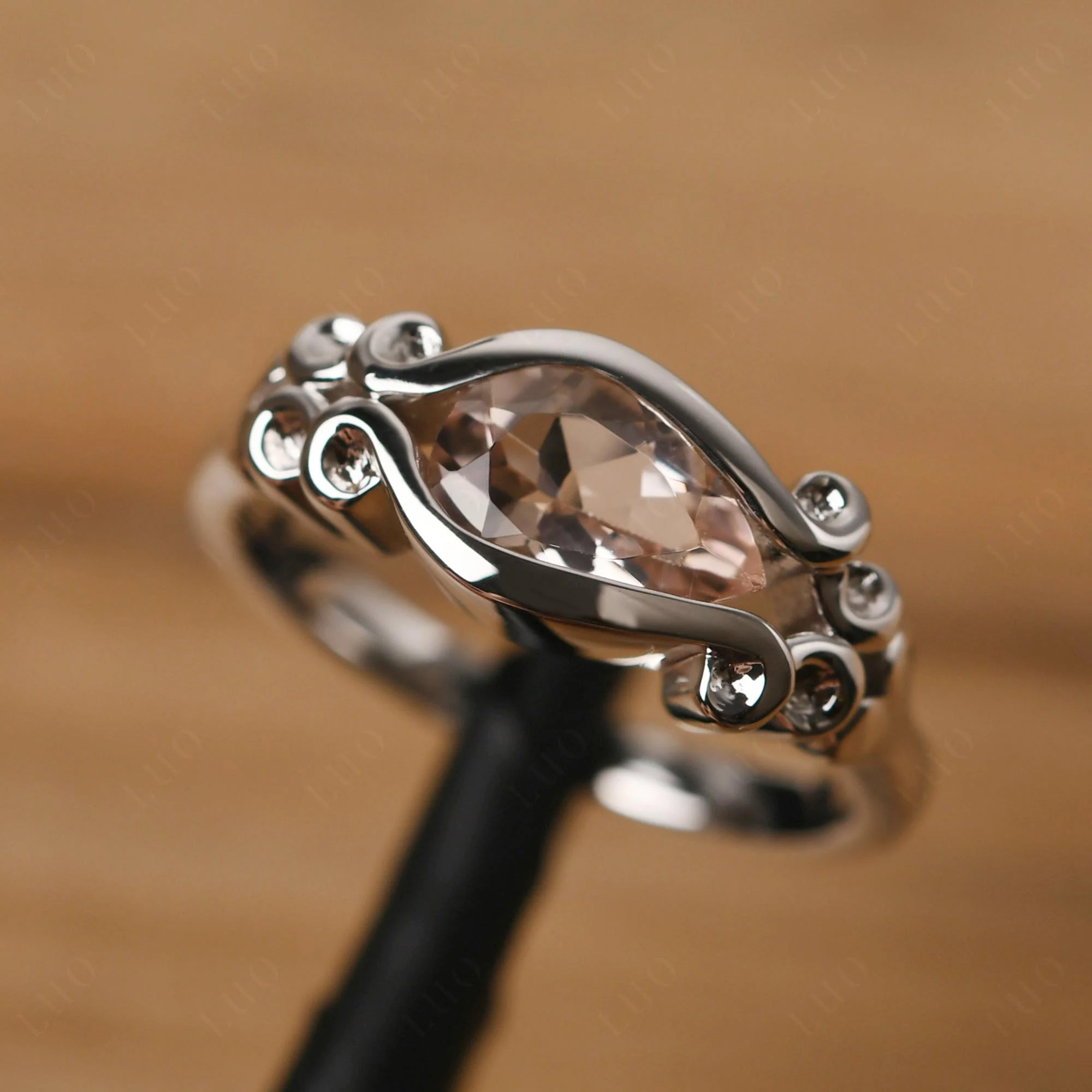 Morganite Scrollwork Ring - Image 12