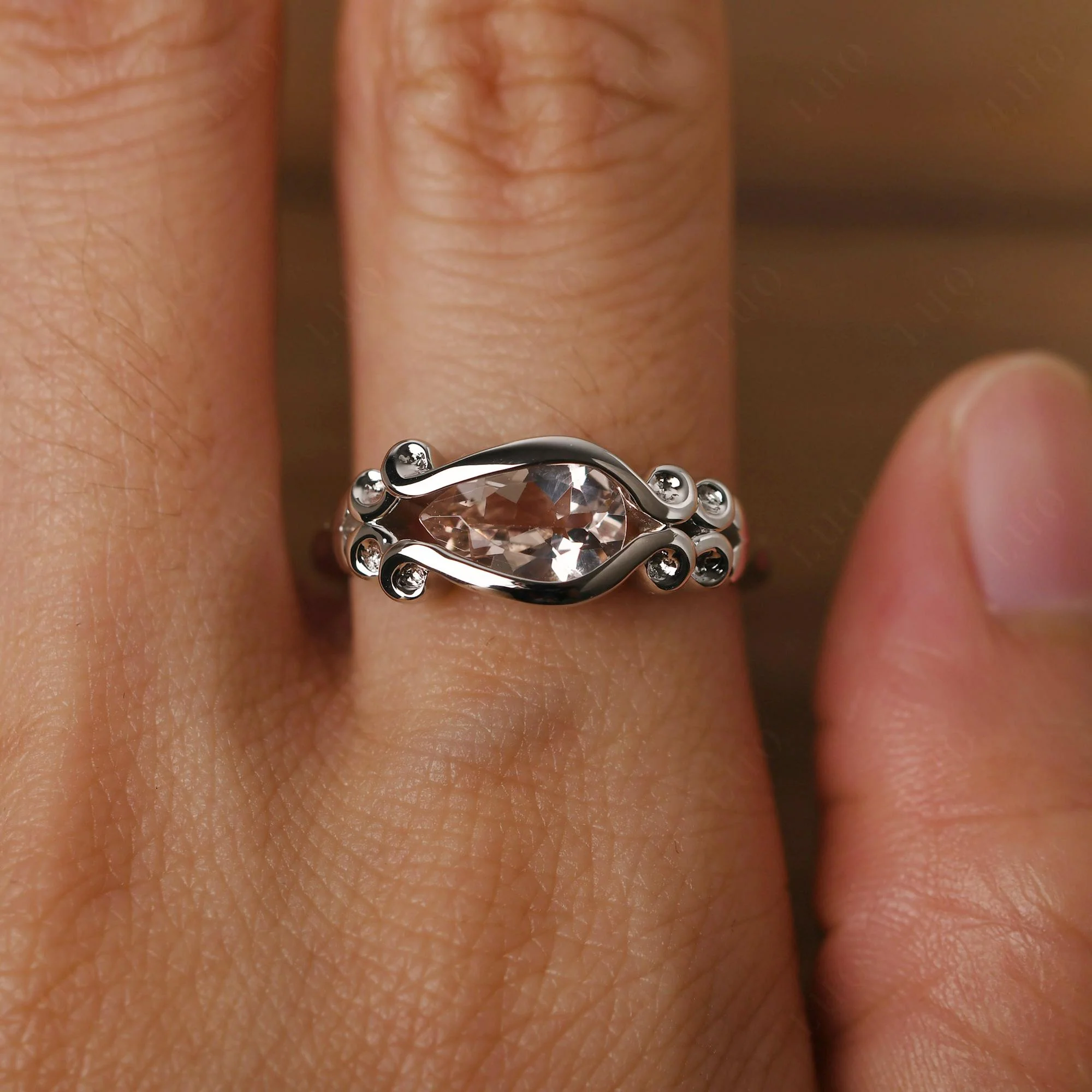 Morganite Scrollwork Ring - Image 15