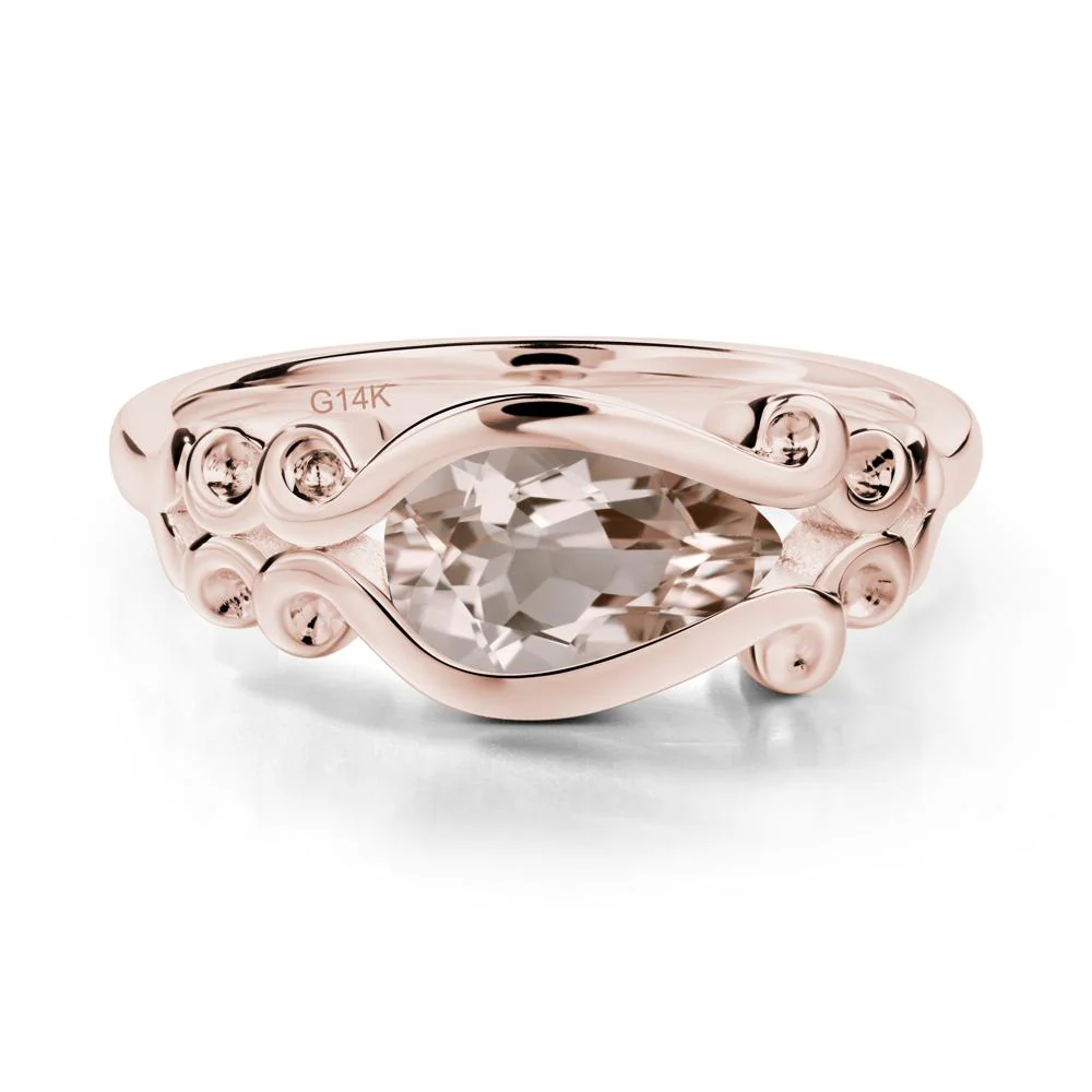 Morganite Scrollwork Ring - Image 9