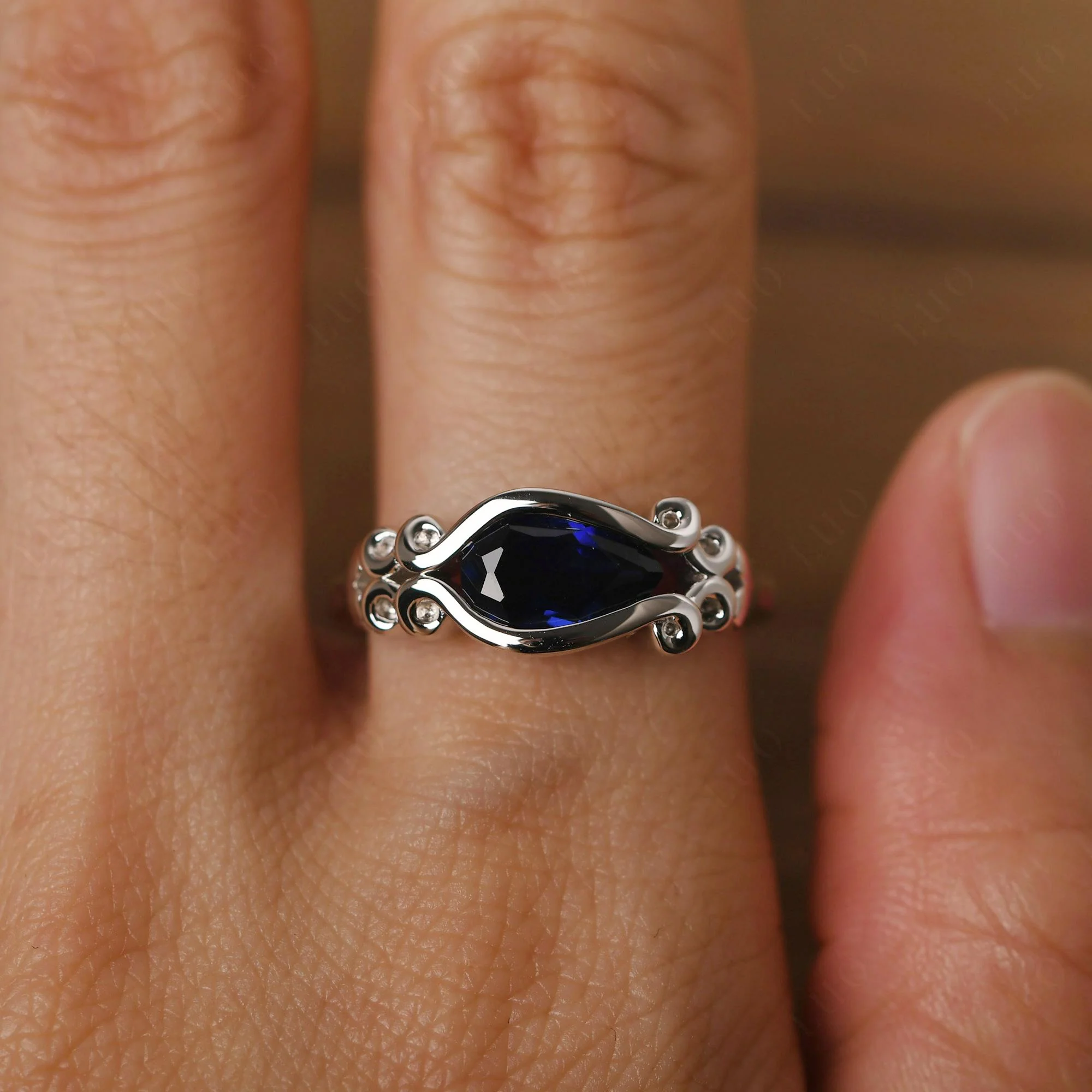 Sapphire Scrollwork Ring - Image 15