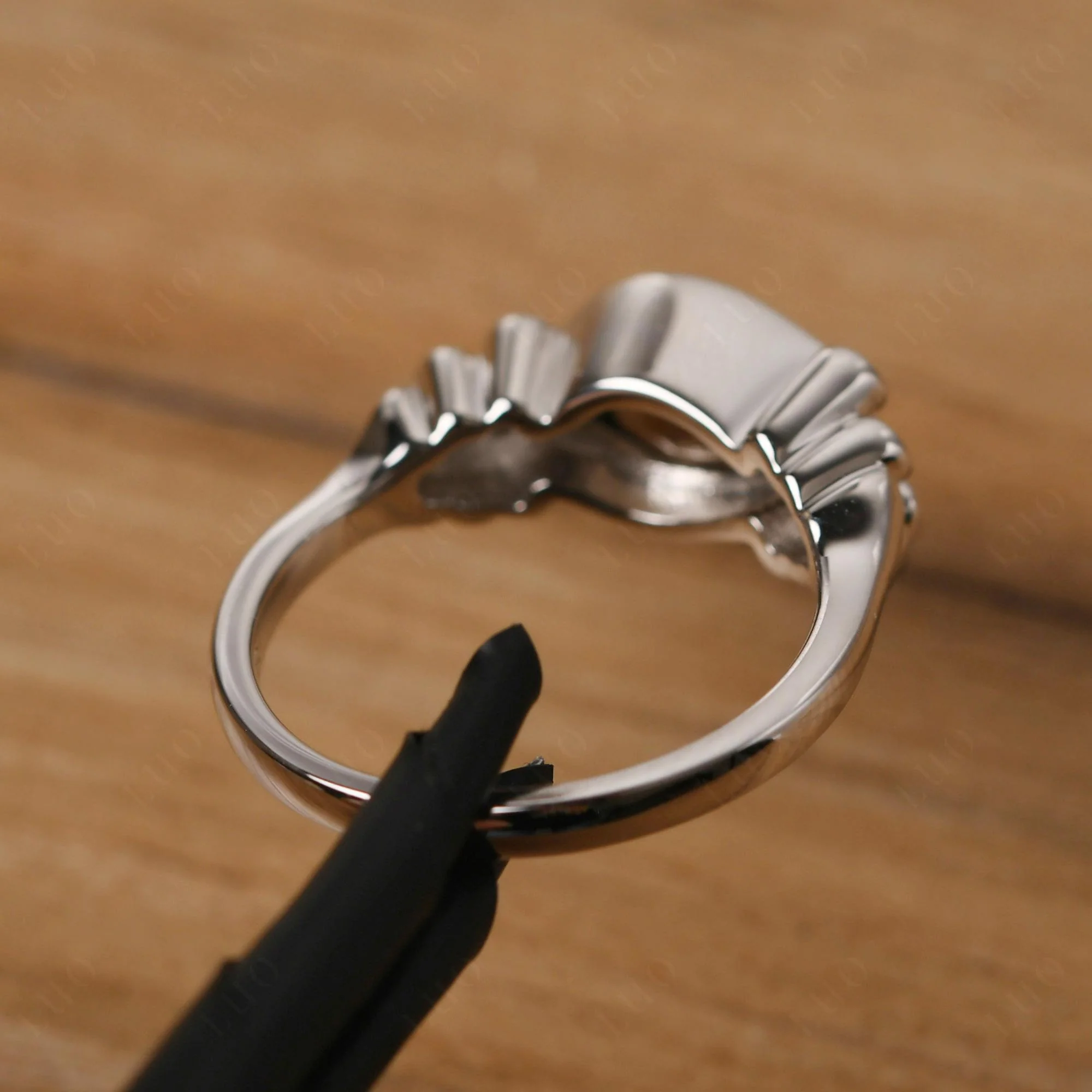 Pear Shaped Smoky Quartz Scroll Ring - Image 13