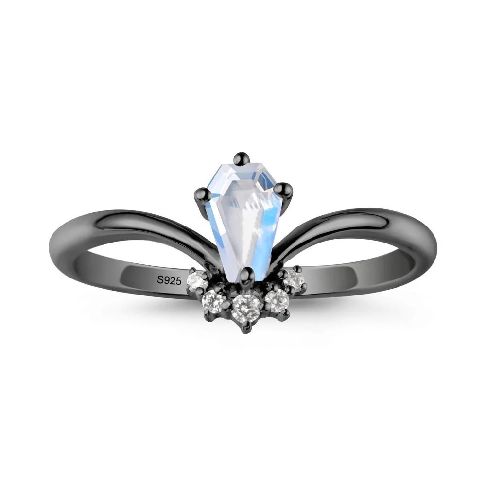 Simple Coffin Cut Moonstone Engagement Ring - Image 7