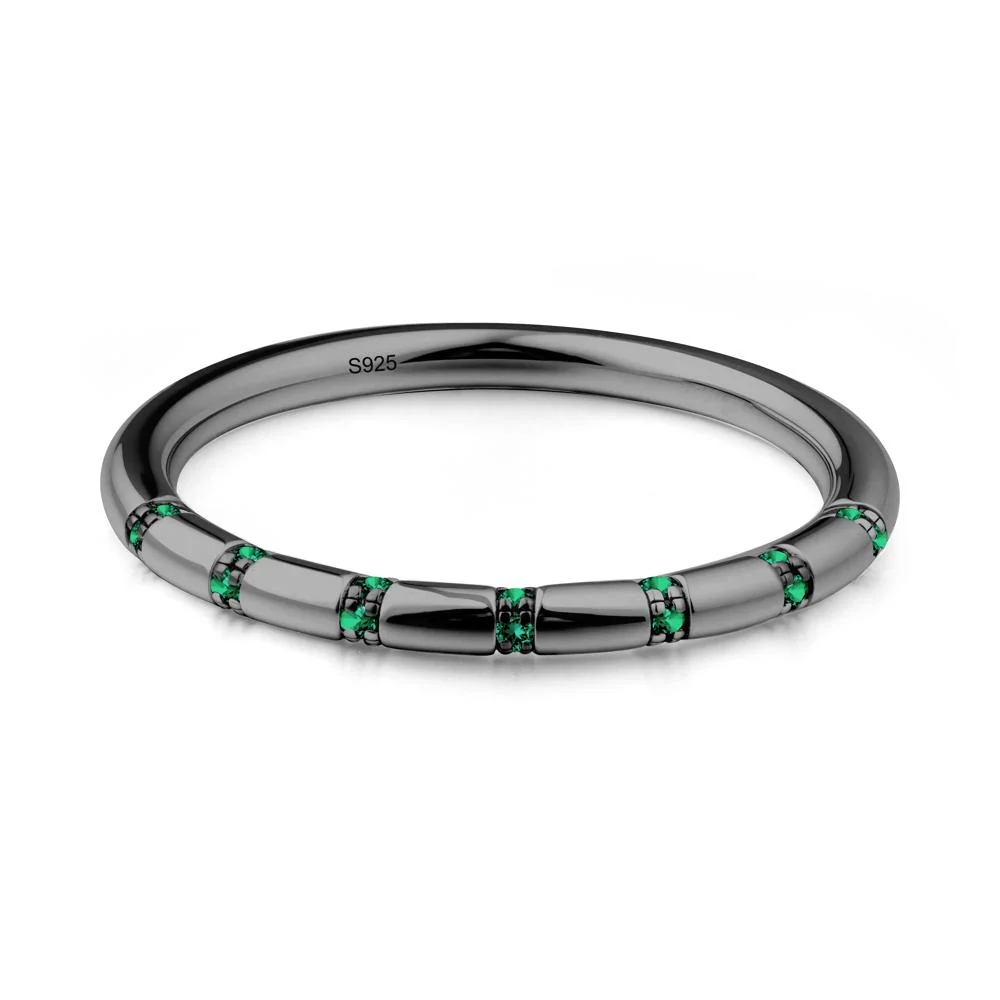 Simple Emerald Stackable Eternity Ring - Image 2