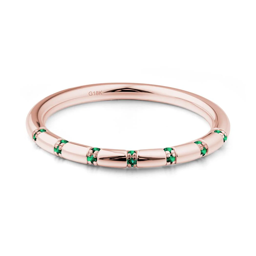 Simple Emerald Stackable Eternity Ring - Image 3