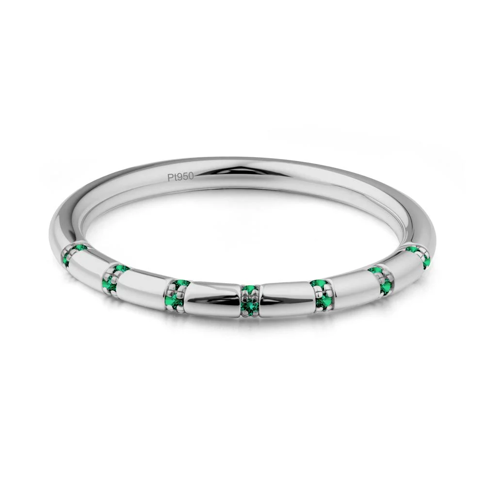 Simple Emerald Stackable Eternity Ring - Image 4