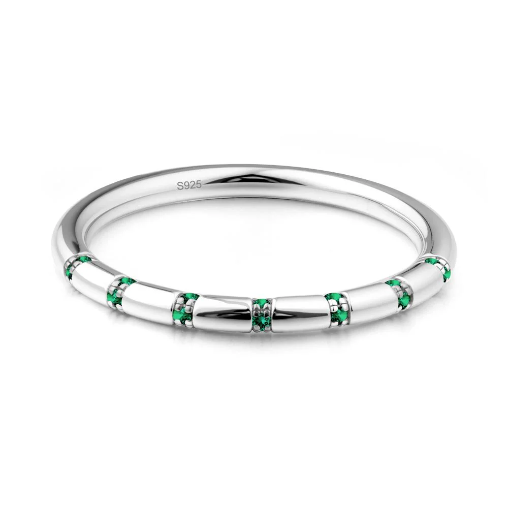 Simple Emerald Stackable Eternity Ring - Image 5