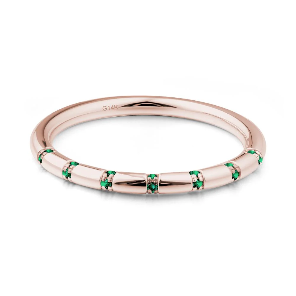 Simple Emerald Stackable Eternity Ring - Image 8
