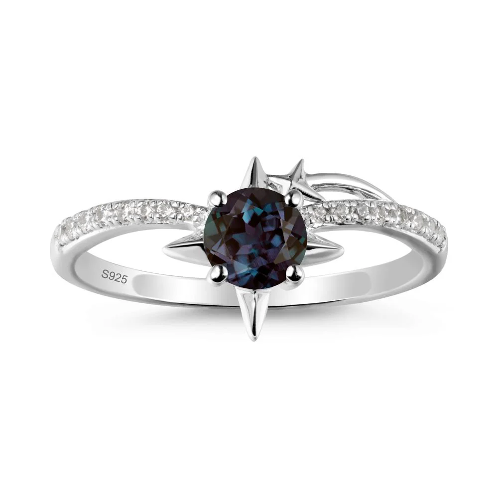Simple Four Point Star Alexandrite Ring - Image 9