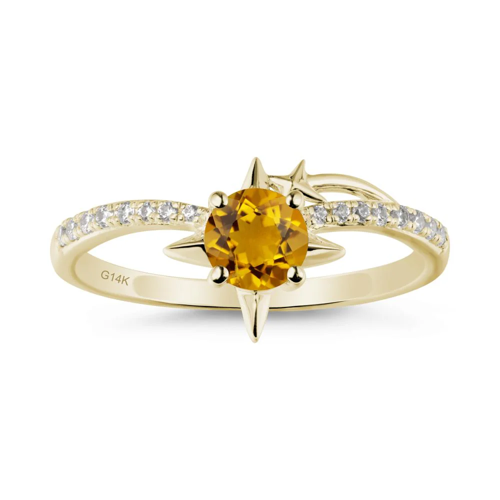 Simple Four Point Star Citrine Ring - Image 3