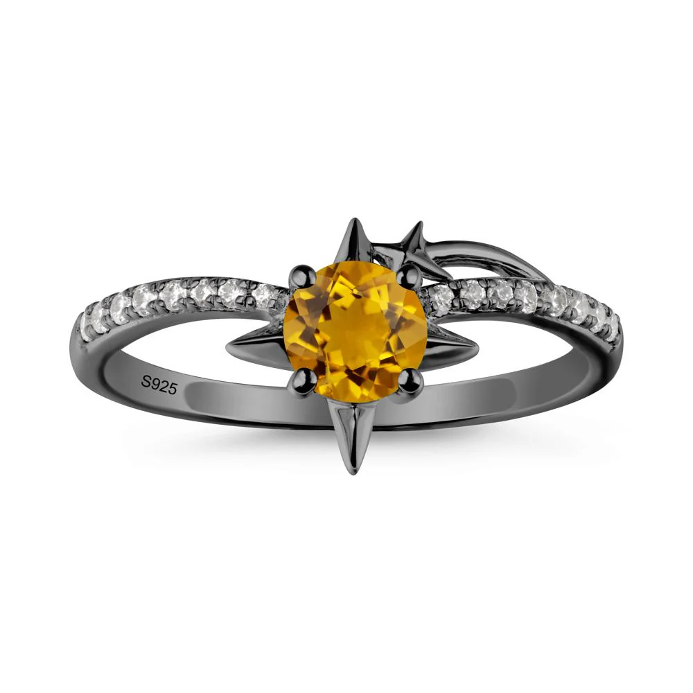 Simple Four Point Star Citrine Ring - Image 7